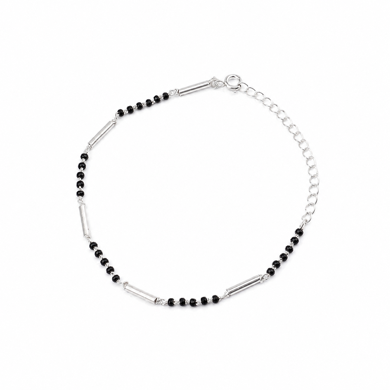 Silver Spinel Pipe Mangalsutra Bracelet