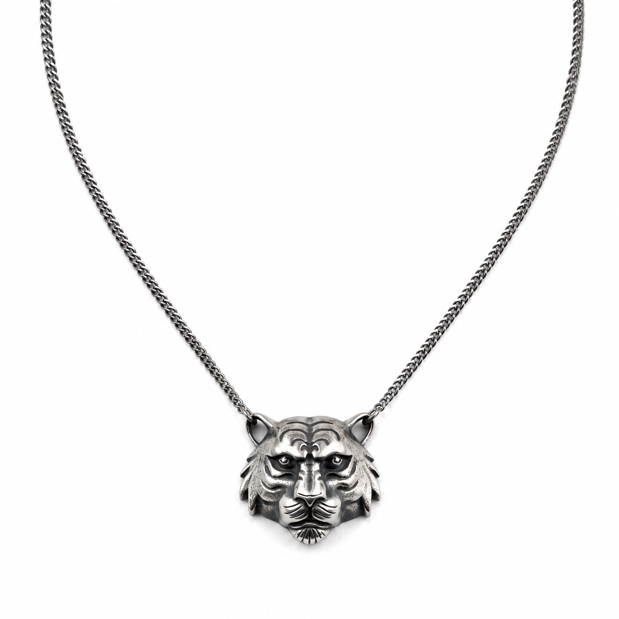 Silver Tiger pendant with chain