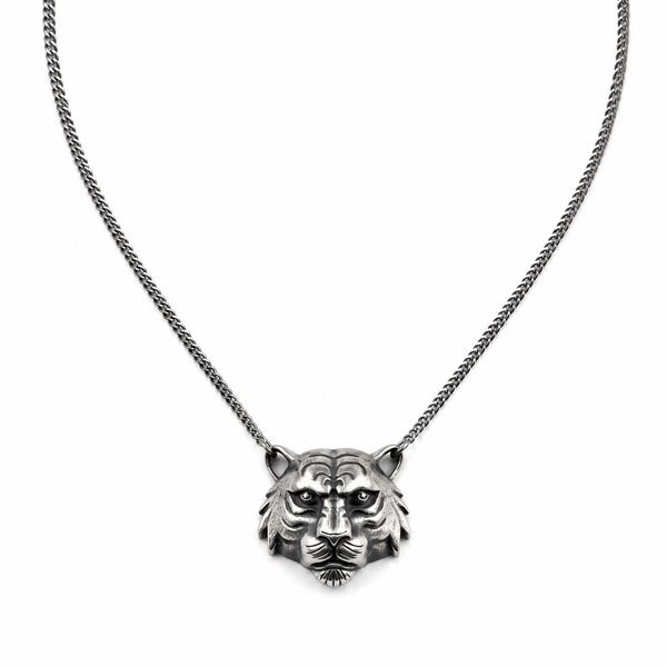 Silver Tiger pendant with chain