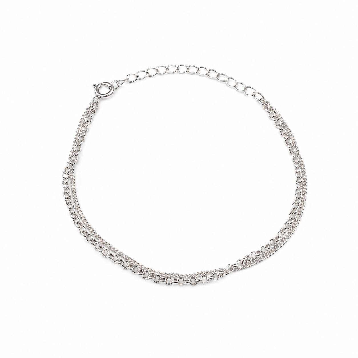 Silver Chain Double Layer Bracelet