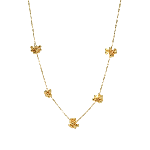 Silver small ghungroo bunch - Chain |  92.5 Silver | 22K Gold Plated