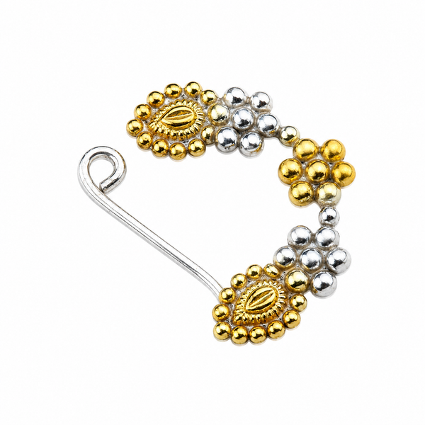 Swarna Rajat Kudi Nath: Dual Tone, Small (Left, Clip on)