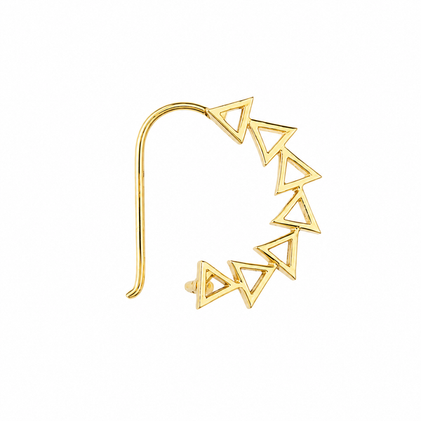 Triangle Line Nath (Left, Pierced) |  92.5 Silver | 22K Gold Plated