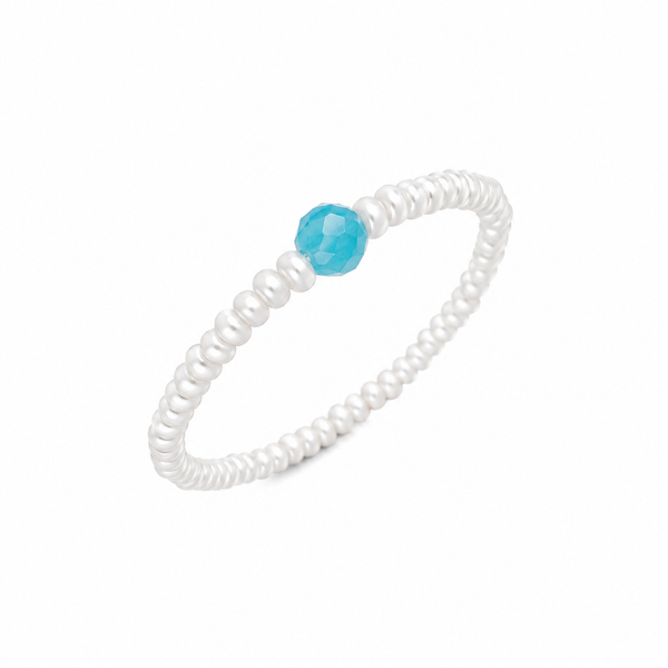 Turquoise and Pearl Beaded Ring
