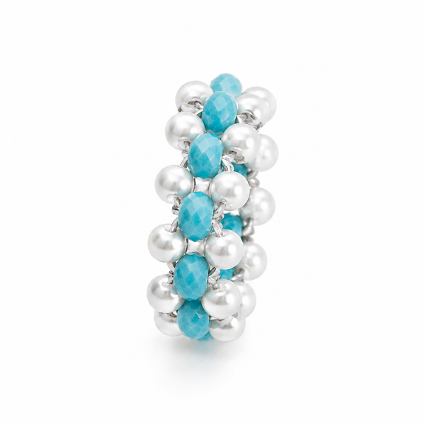 Turquoise and Pearls Ring