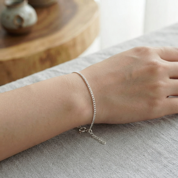 Unisex Plain Chain Bracelet | 92.5 Sterling Silver