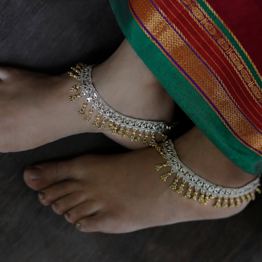 Silver Anklet Painjan Payal Sterling Silver Jewelry
