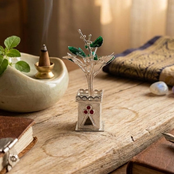 Silver Tulsi Vrundavan – Big