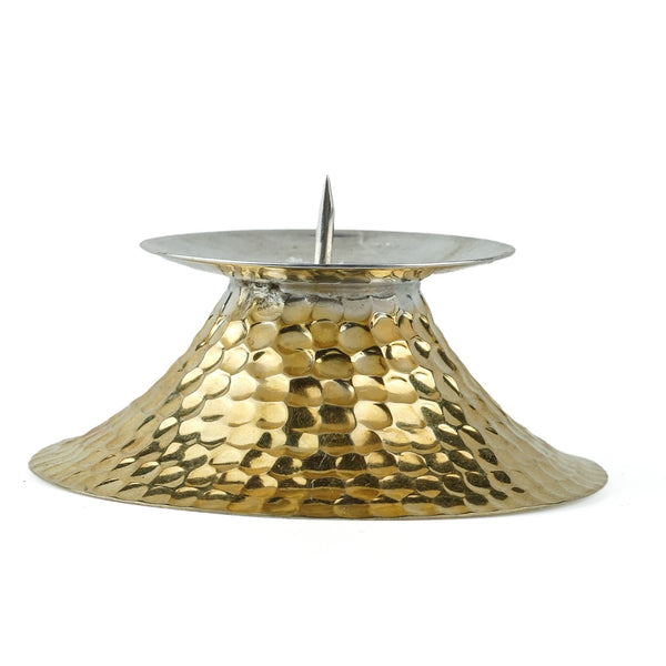 Silver Candle Stand | 22K Gold-Plated