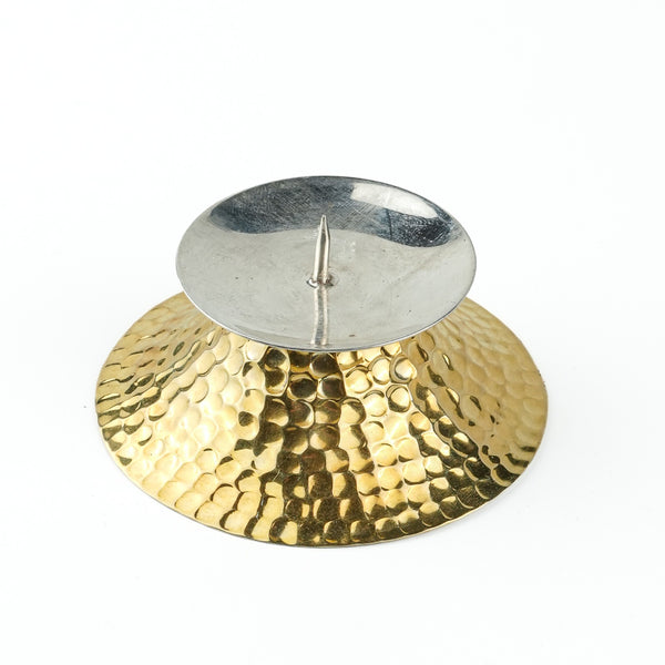 Silver Candle Stand | 22K Gold-Plated