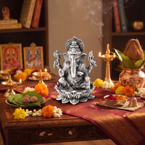 Silver Mini Ganesh Idol