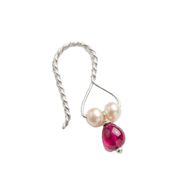 Silver Bhikbali with Ruby (Clip-On)