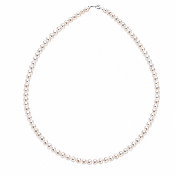 White Pearl Beaded Necklace (4 mm)
