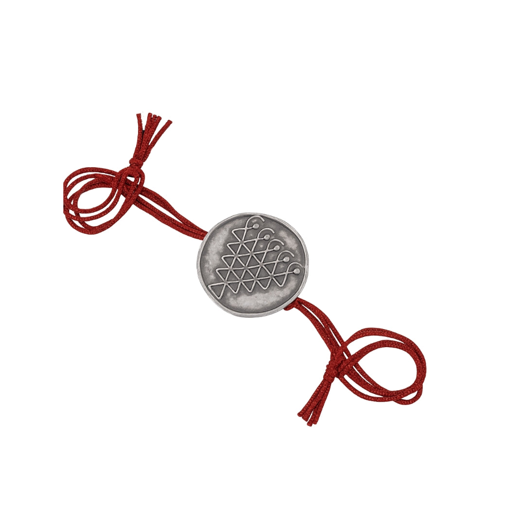 Handcrafted Silver Rakhi/Pendant: Saraswati