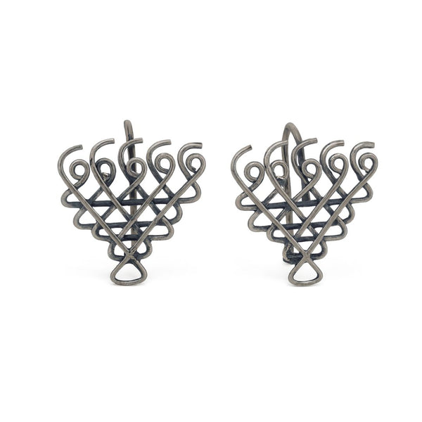Saraswati earrings small motif in 92.5 sterling silver