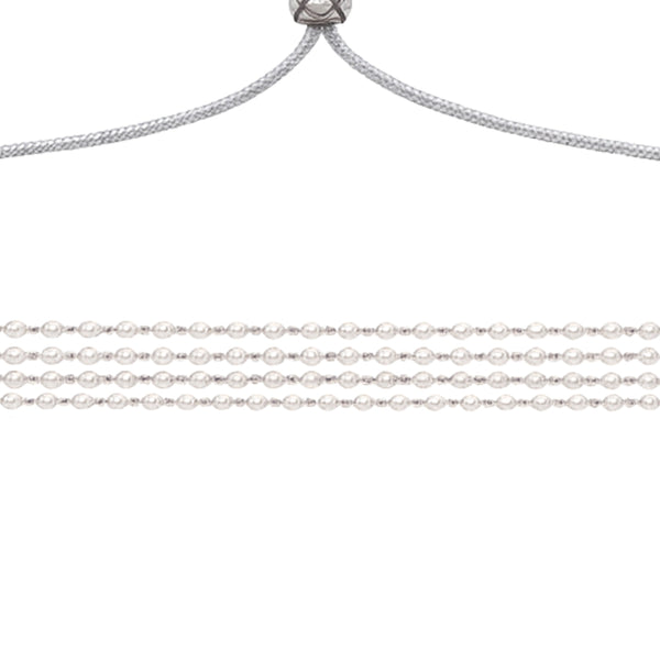 Angled side view of Pearl Ganthan Choker necklace