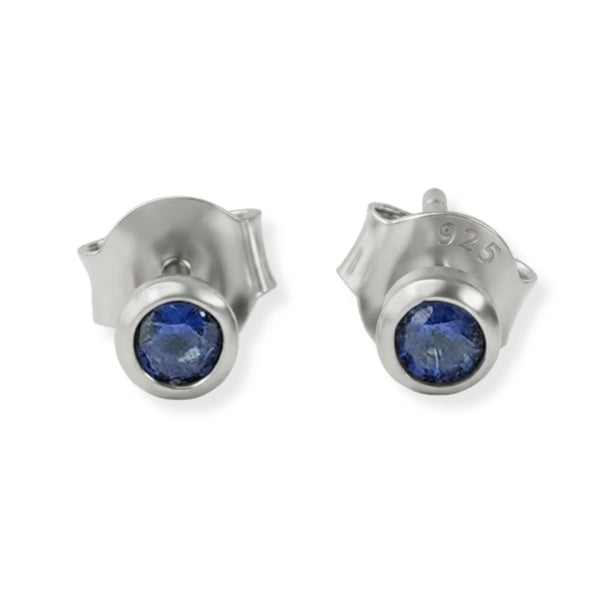 Tiny Blue CZ Stud