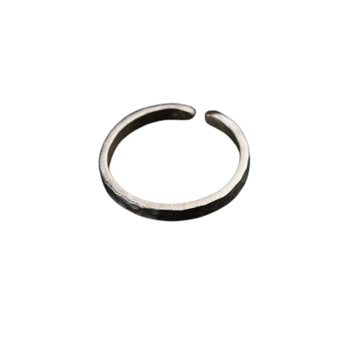 Unisex Hammered Ring in Silver