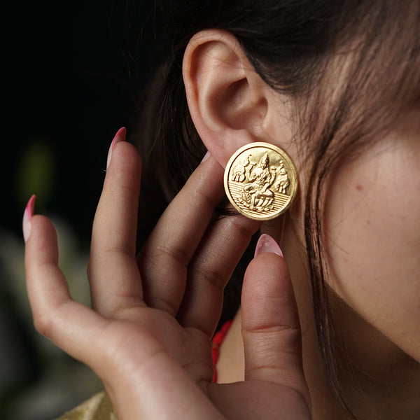 Silver Putali Earrings (Gold Plated) | 92.5 Silver | 22 Carat Gold Plated