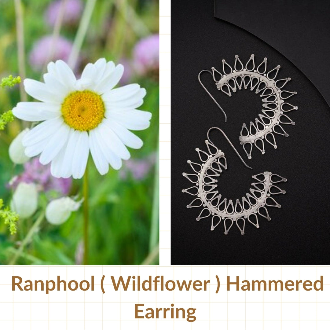 Ranphool (Wildflower) Hammered Earring