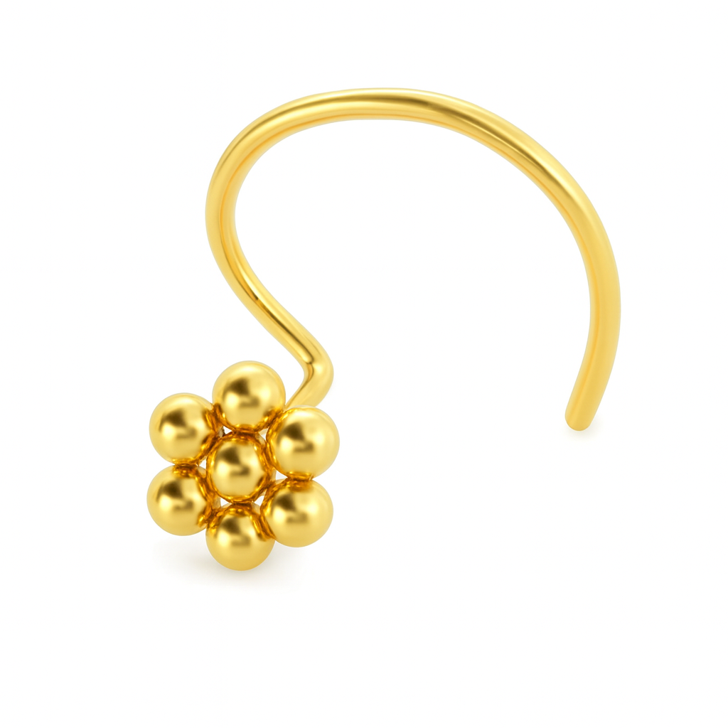 Itihaas Kudi Nose pin: Small (Pierced) |  92.5 Silver | 22K Gold Plated