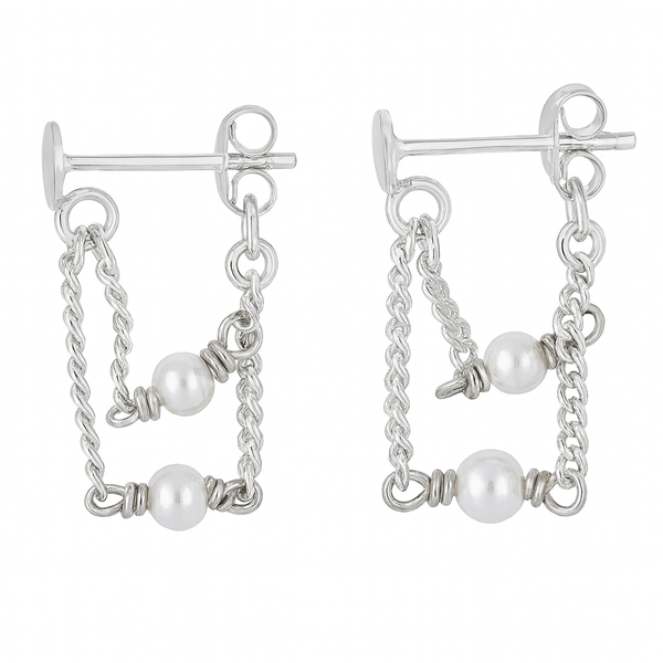 Pearl layer earrings in 92.5 sterling silver