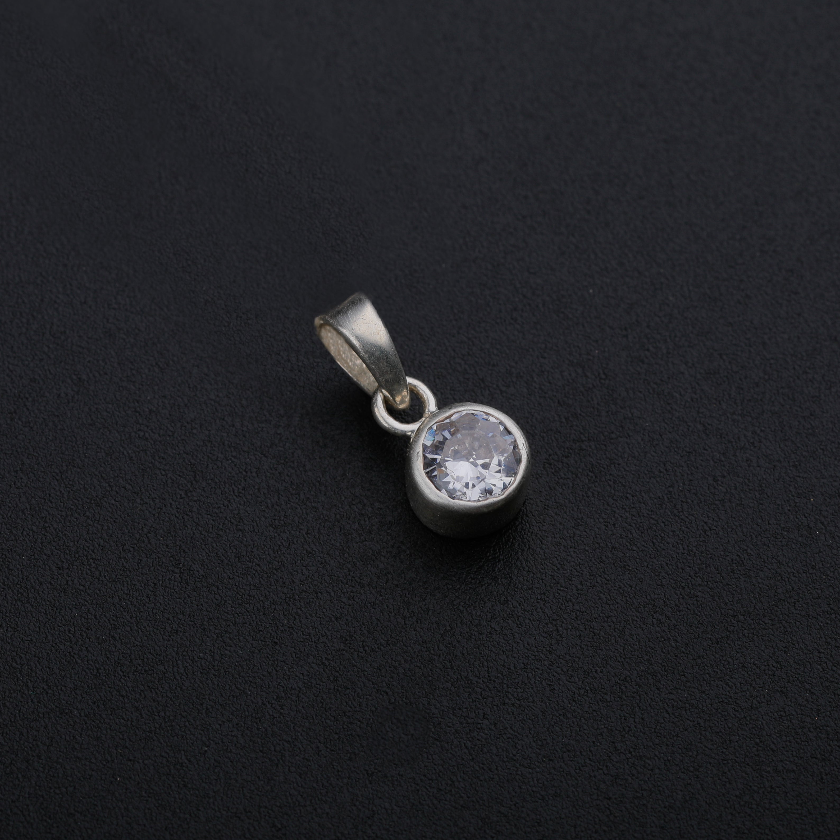 CZ Crystal Silver Pendant (Without Chain)