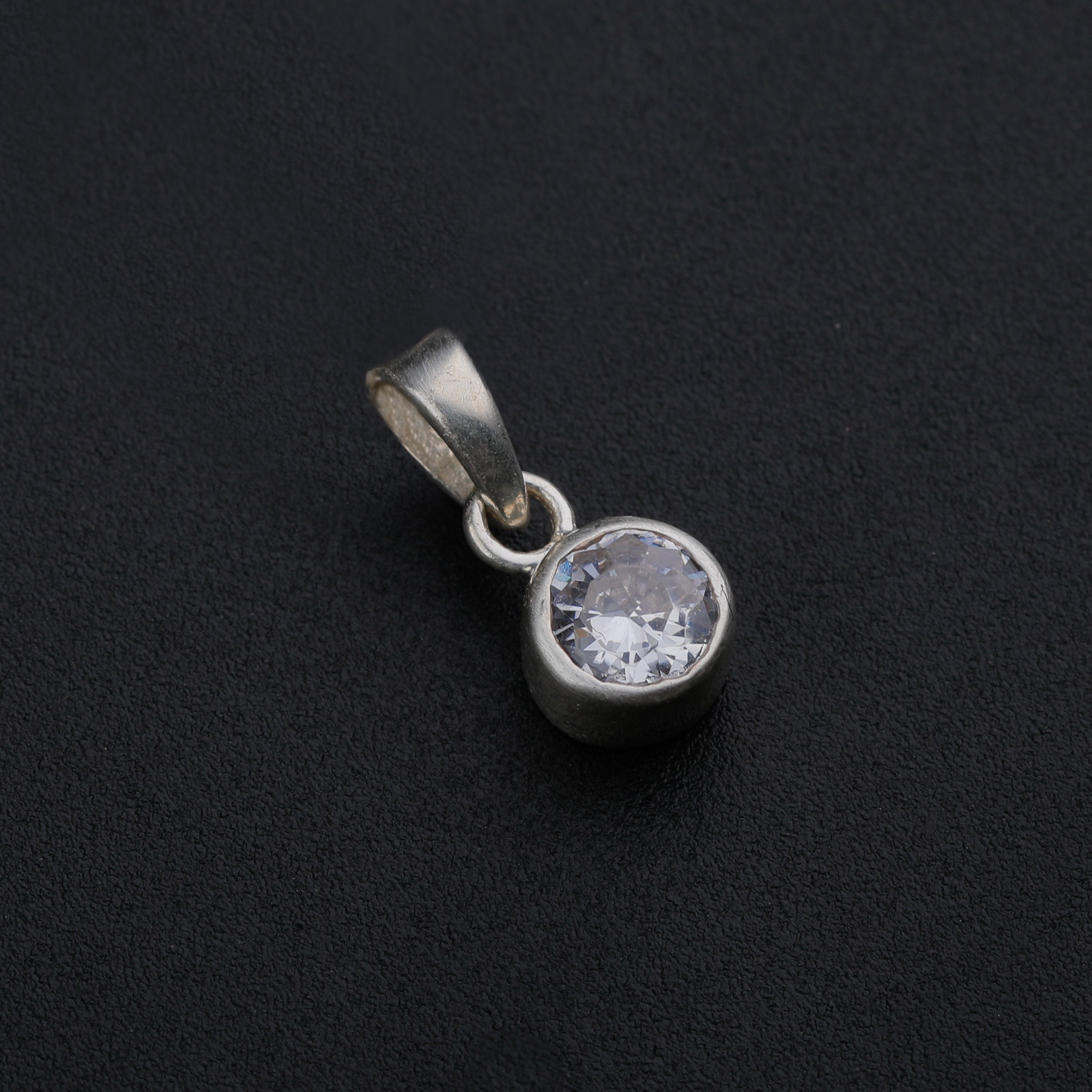 CZ Crystal Silver Pendant (Without Chain)