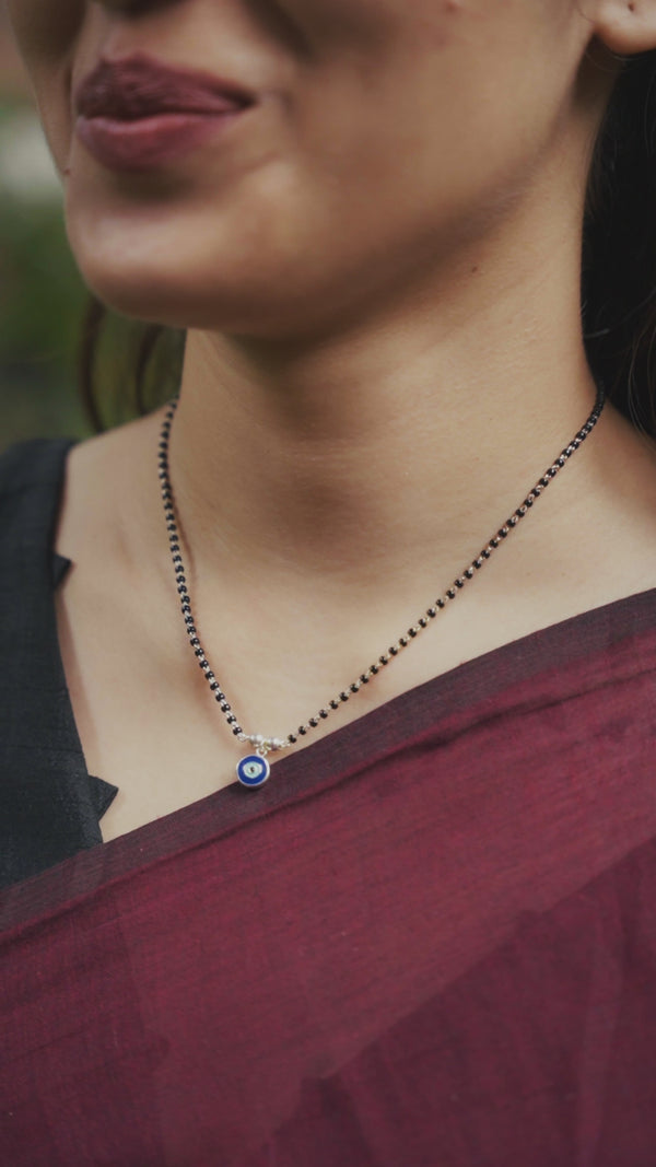 Handmade Silver Evil Eye mangalsutra