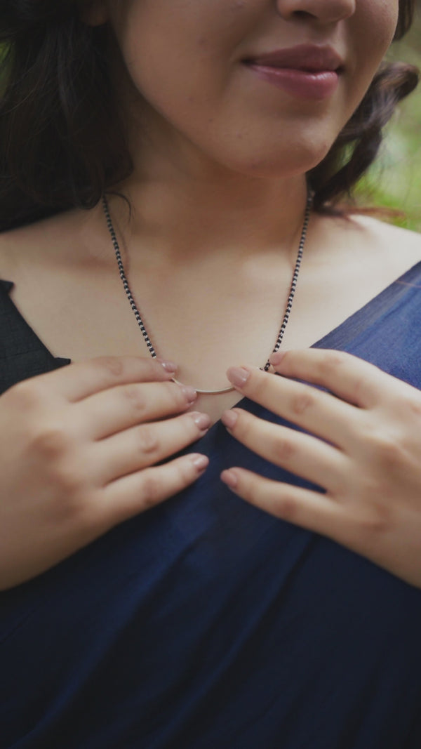 Handmade silver Mangalsutra with Silver Pipe