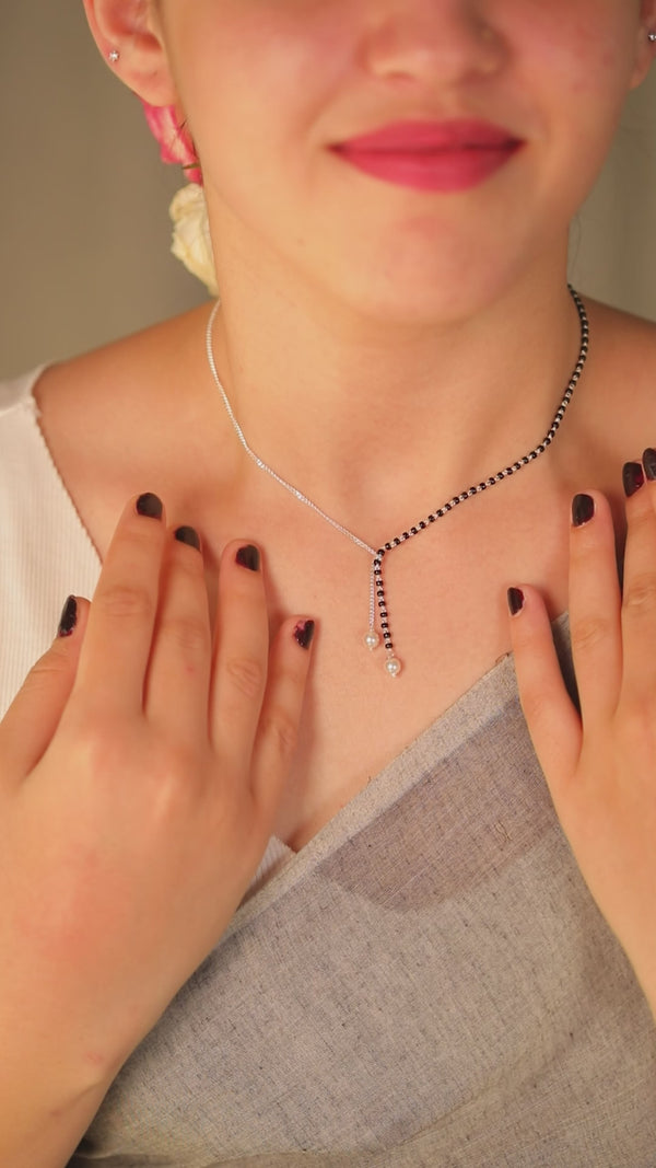 Handmade Silver Mangalsutra with Pearls jewelry