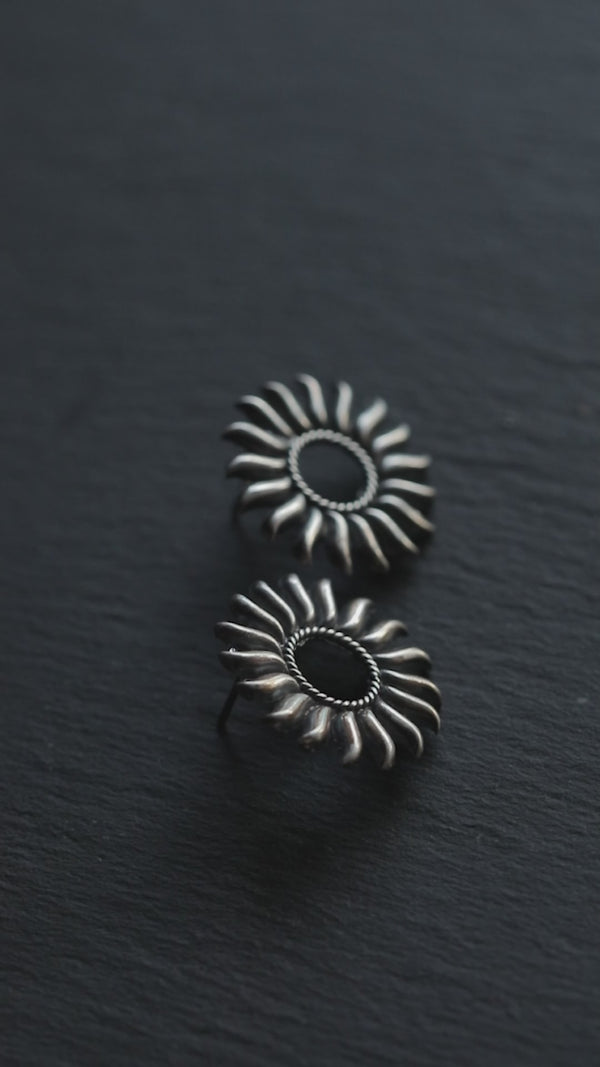 Sterling silver sun-inspired earrings for jewelry accessories