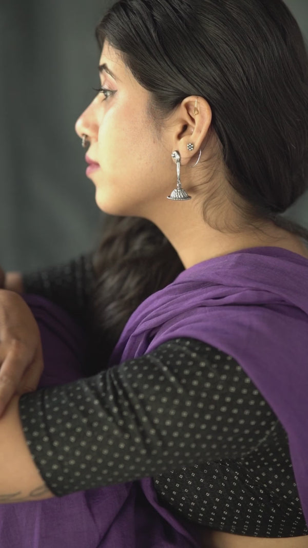 Silver Parrot Jhumki