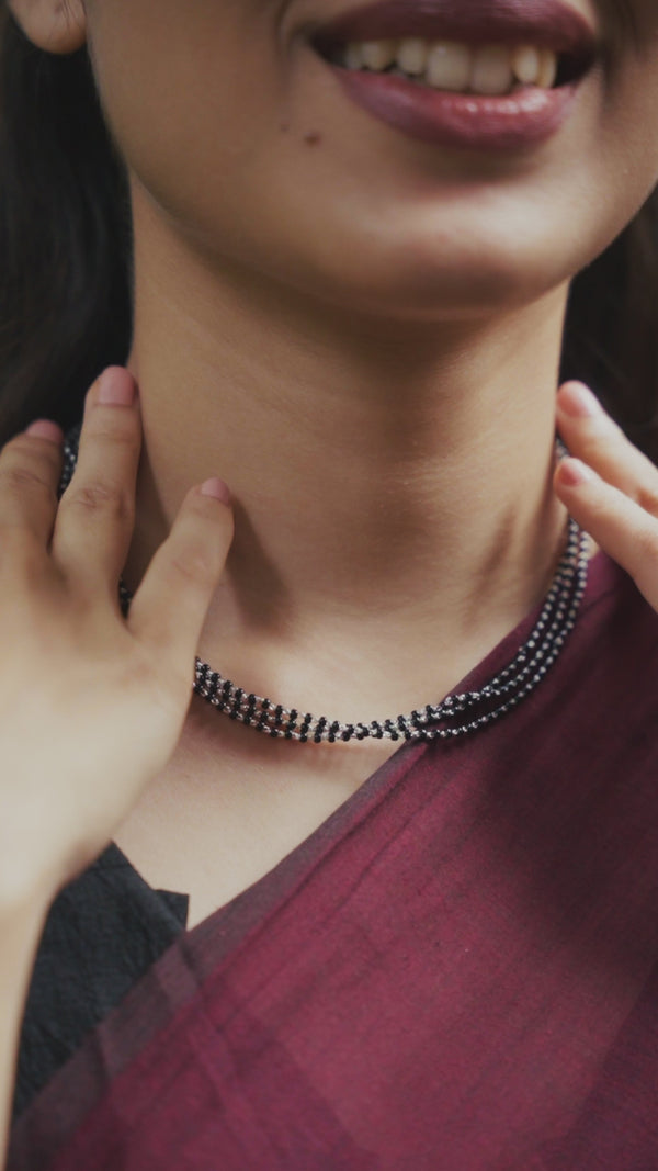 Handmade Silver Three layered Mangalsutra
