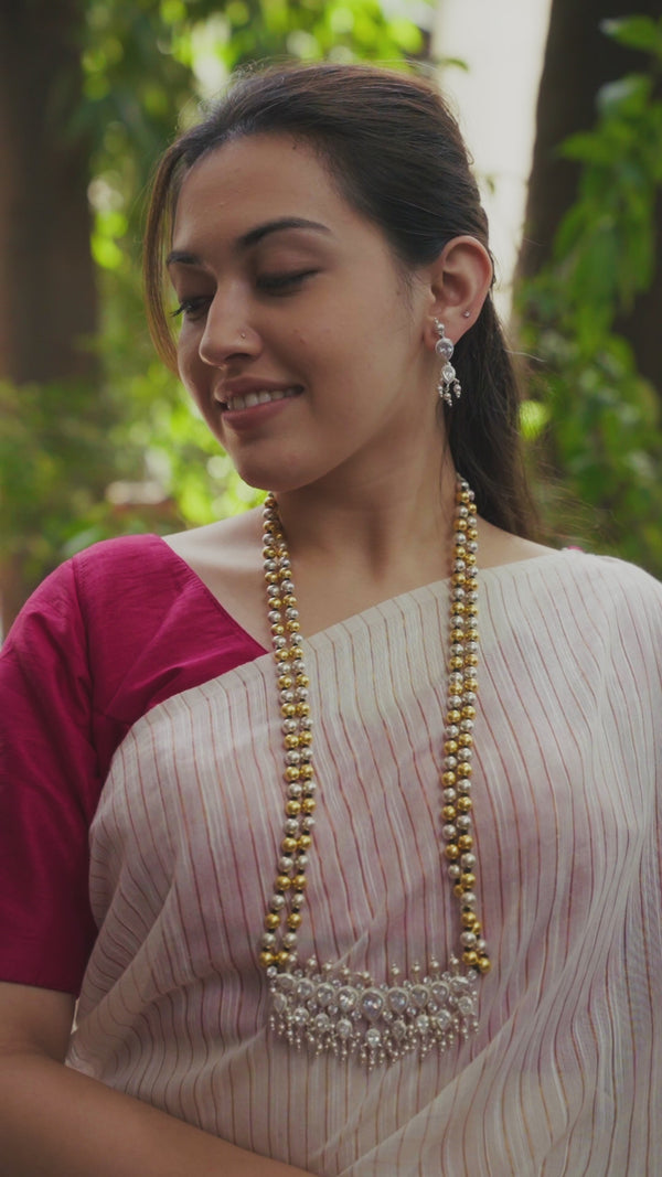 Swarna Rajat Dual Tone Silver Tanmani (9 leaf) (Made to Order)