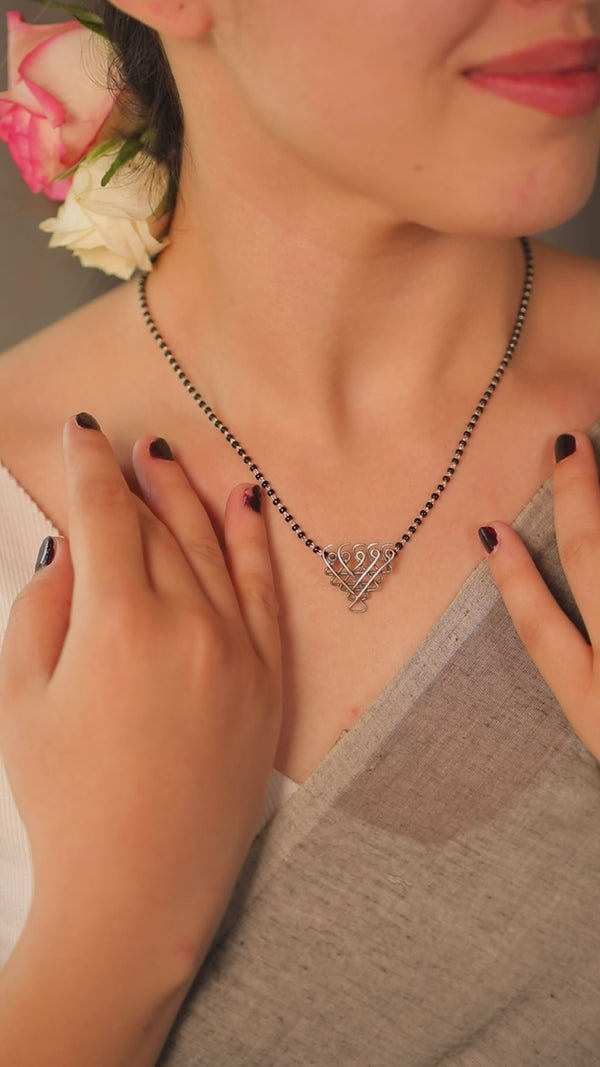 Handcrafted Saraswati mangalsutra polished finish