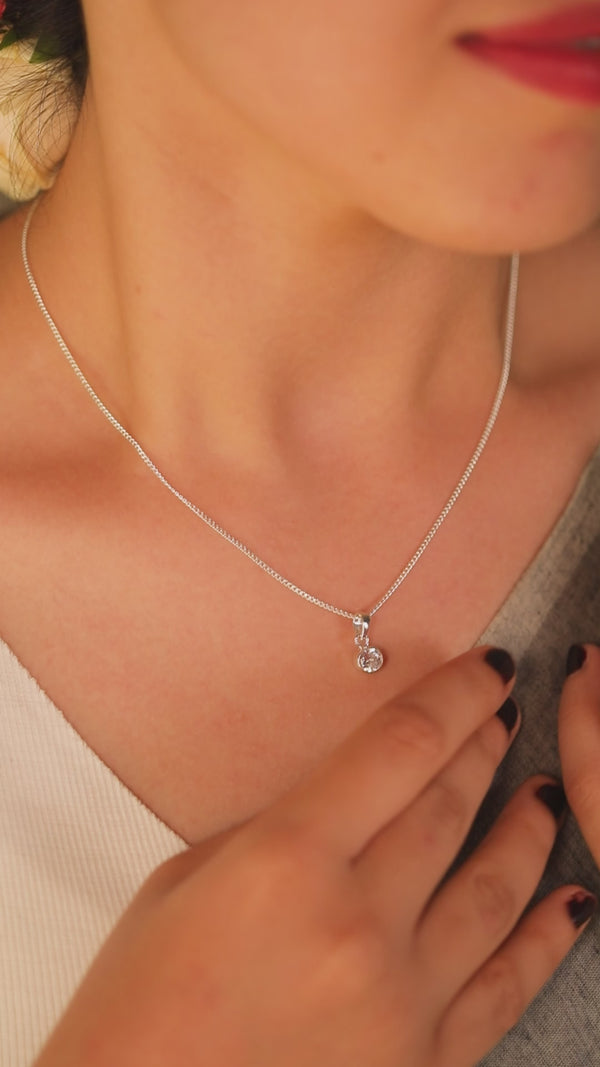 Single CZ  Pendant (Without Chain) | 92.5 Silver