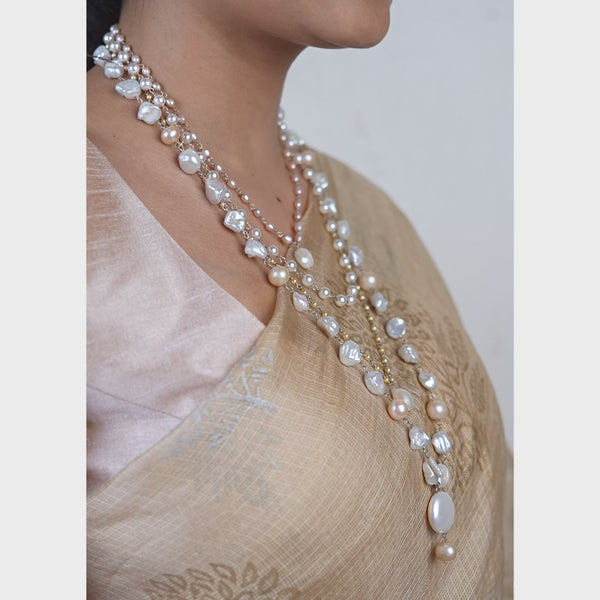 Luxe Necklace - Fresh Water, baroque and Rice Pearls