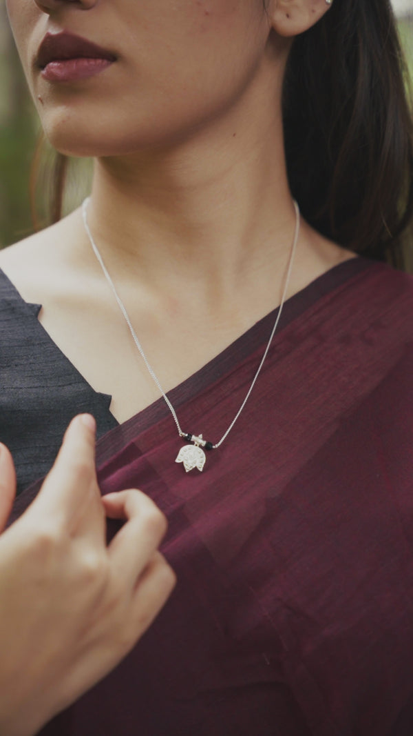 Silver Saaj motif Mangalsutra