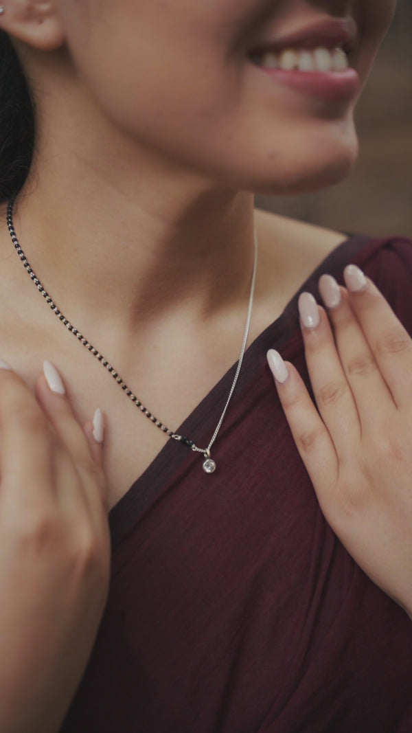 Silver necklace with CZ pendant