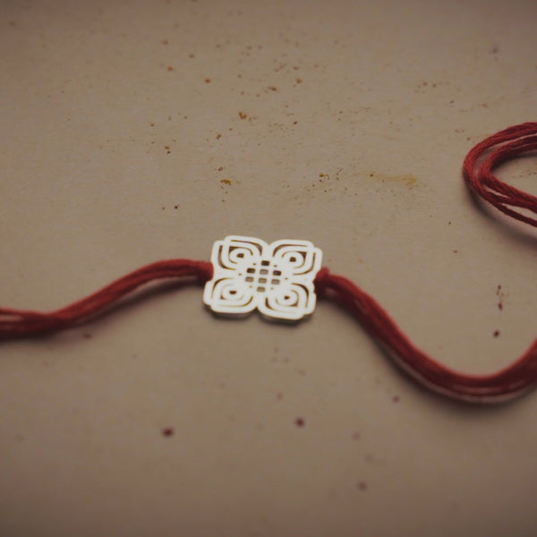 Silver Laser Cut Nakshi Rakhi