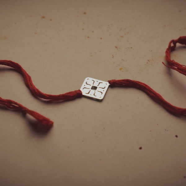 Silver Laser Cut Diamond Filigree Rakhi