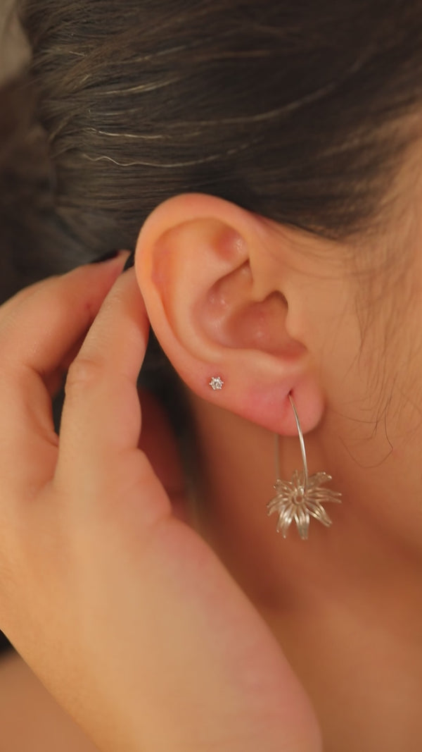 Floral bakul earrings design