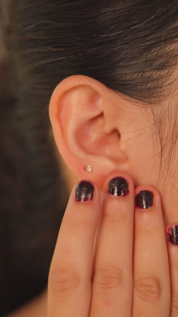 Handcrafted 92.5 silver kudi studs polished finish