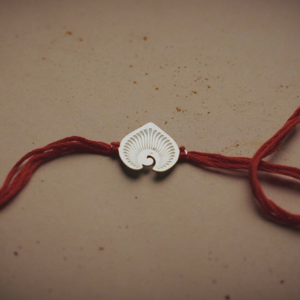 Silver Laser Cut Mayur Rakhi