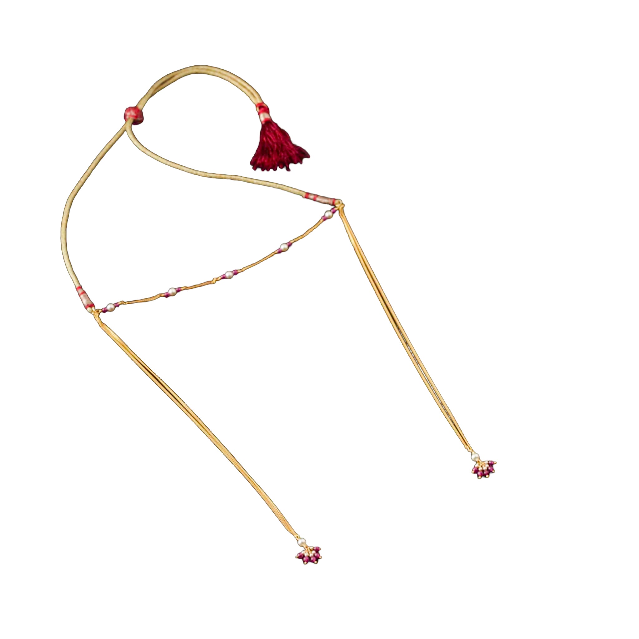 Ruby and Pearls Mundavali Gold Plated