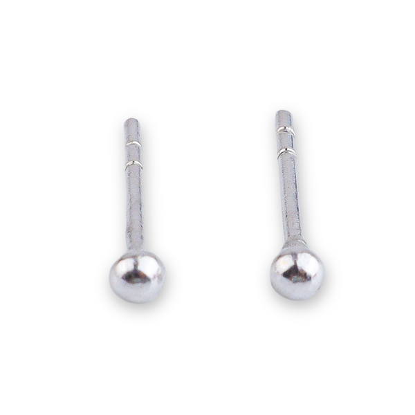 Tiny Silver Stud Earrings - Small