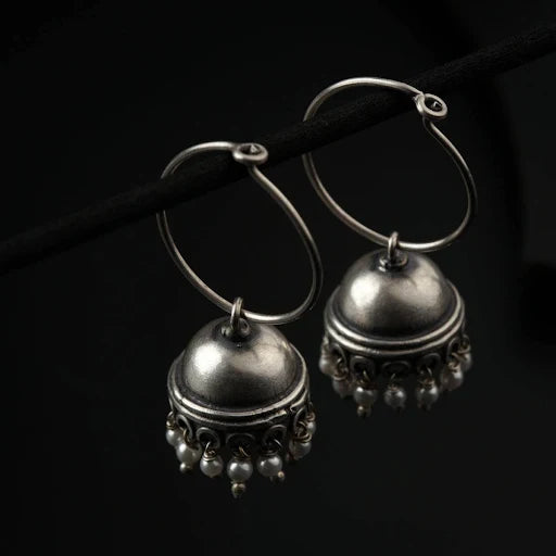 Silver Mini Hoops Jhumki