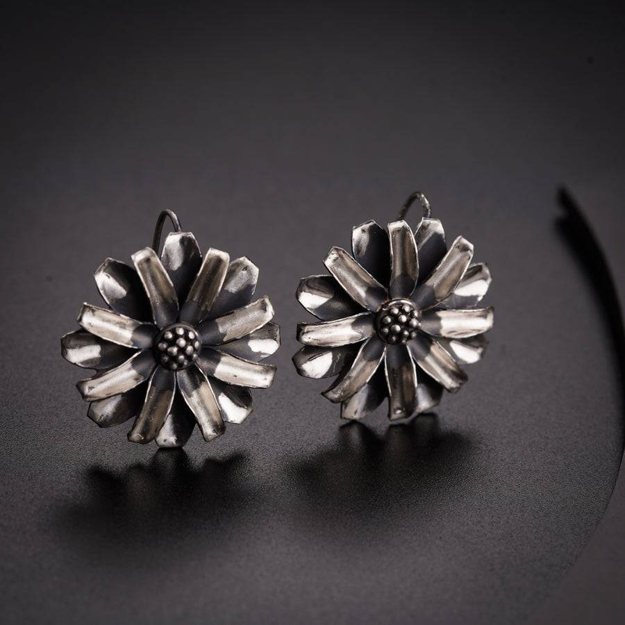 Silver Soorajmukhi (Flower Motif) Earrings