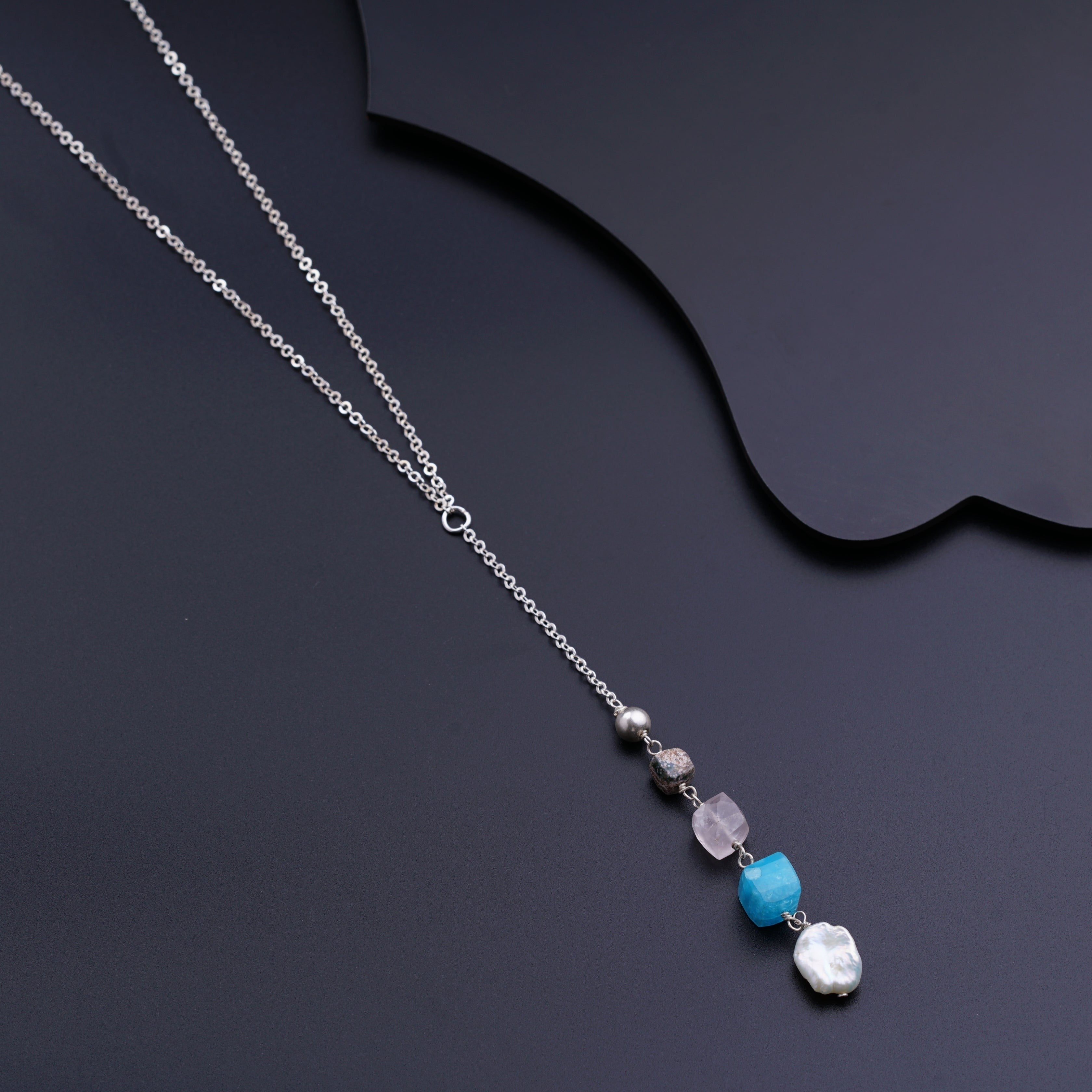 Semi Precious Stone Necklace - Multicolor